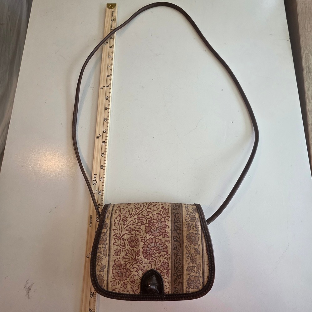 Liz Claiborne Bag Vintage Y2K Crossbody Brown Floral Cottagecore Boho Small - Picture 12 of 15